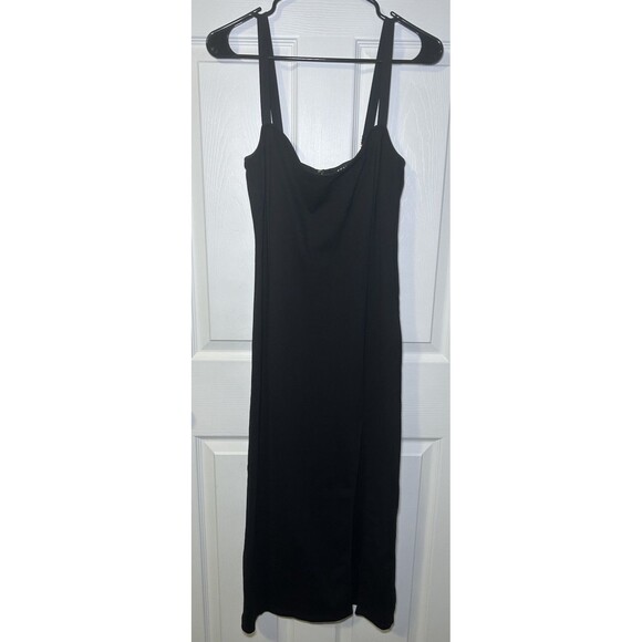 Ten By Babaton Women’s Thin Strap Bodycon Midi With Slit Black Size 10 NWOT - Picture 1 of 8